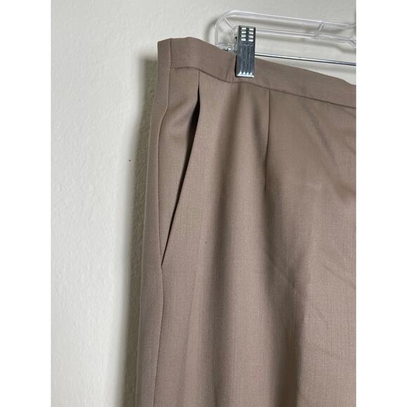 Talbots Women's Stretch High Rise Wool Pants Tan 16 Academia Quiet Luxury Preppy - Picture 8 of 14